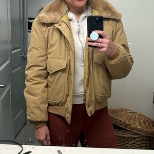 William Barry Tan Bomber Jacket with Ribbed Waistband - Vintage 1970s